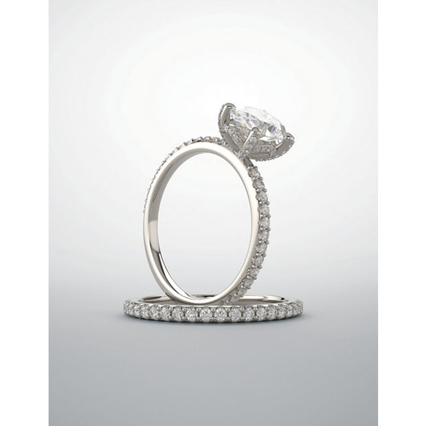  Hidden Halo Diamond Engagement Ring Set