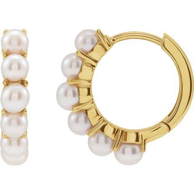 Freshwater Cultured Pearl 15.5 mm Hoop Pearl Earrings Kingofjewelry