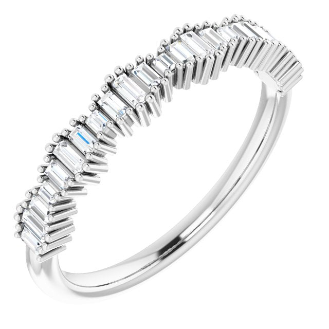 Half eternity mixed baguette ring