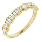 Half Eternity Mixed Baguette Ring Yellow Gold