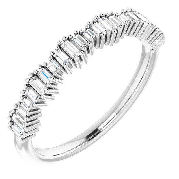 Half Eternity Mixed Baguette Ring