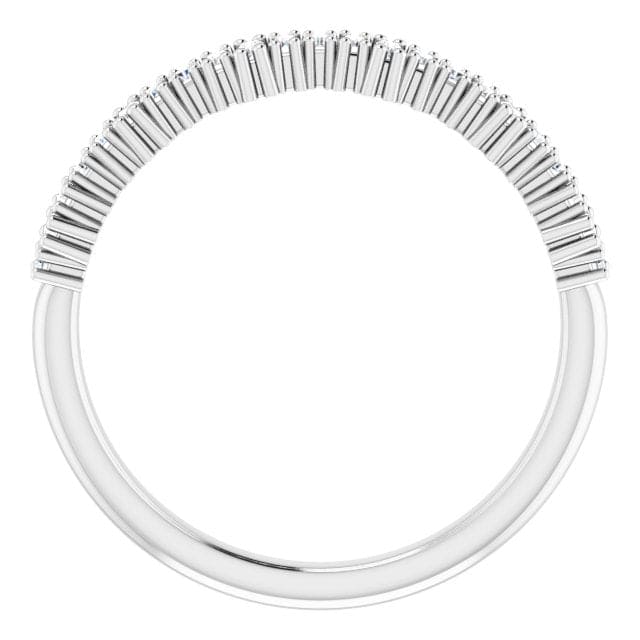 Half eternity mixed baguette ring side profile