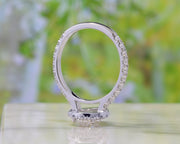 Halo Teardrop Pear Cut Engagement Ring Set Side Profile