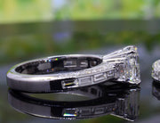 2.60 Ct. Emerald Cut 3Stone Diamond Ring I Color VS1 GIA Certified