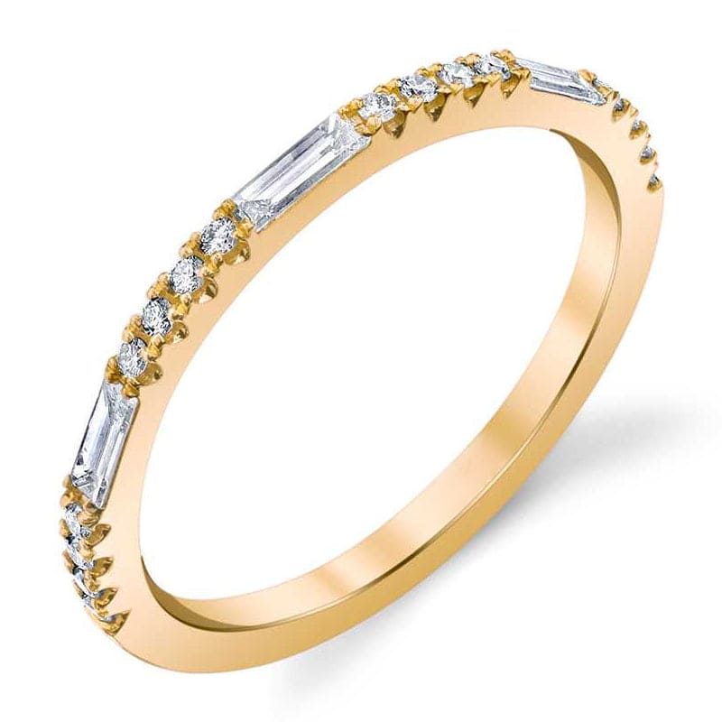 Round & baguette stackable diamond ring