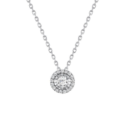 Halo Diamond Pendant Necklace