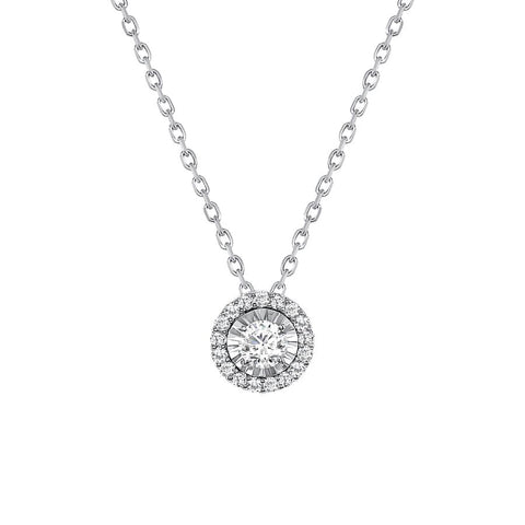 Halo Diamond Pendant Necklace