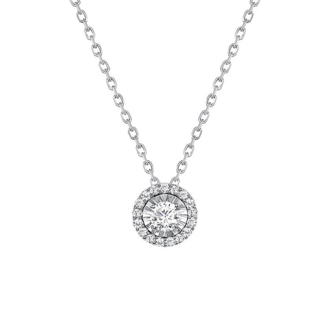 Halo Diamond Pendant Necklace