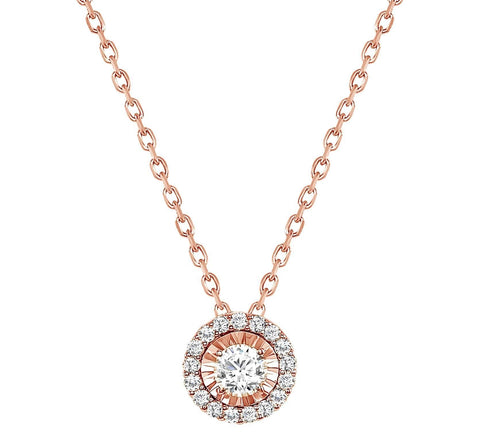 Halo Diamond Pendant Necklace