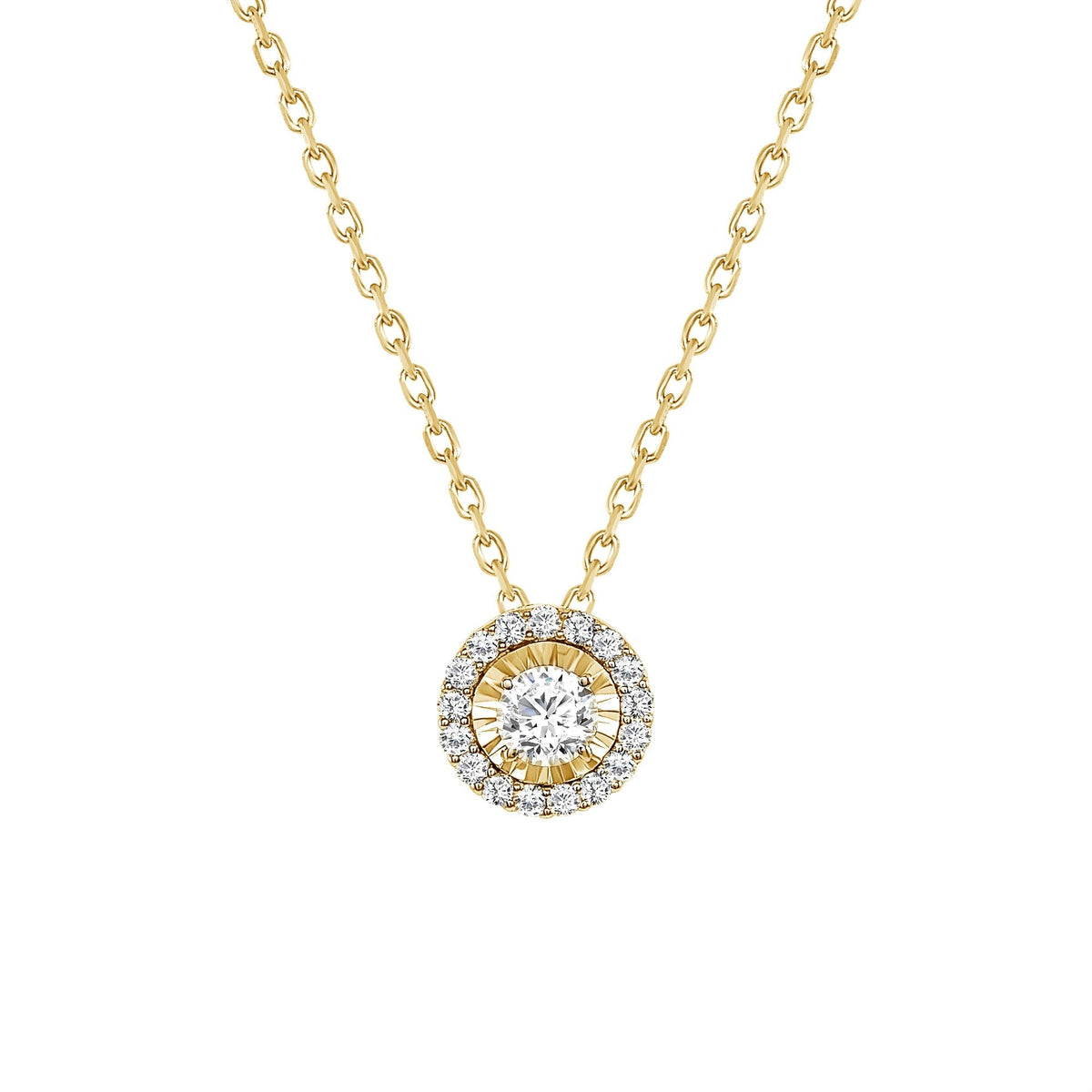 Halo diamond pendant necklace