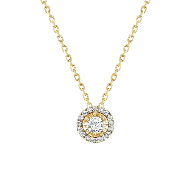 Halo Diamond Pendant Necklace