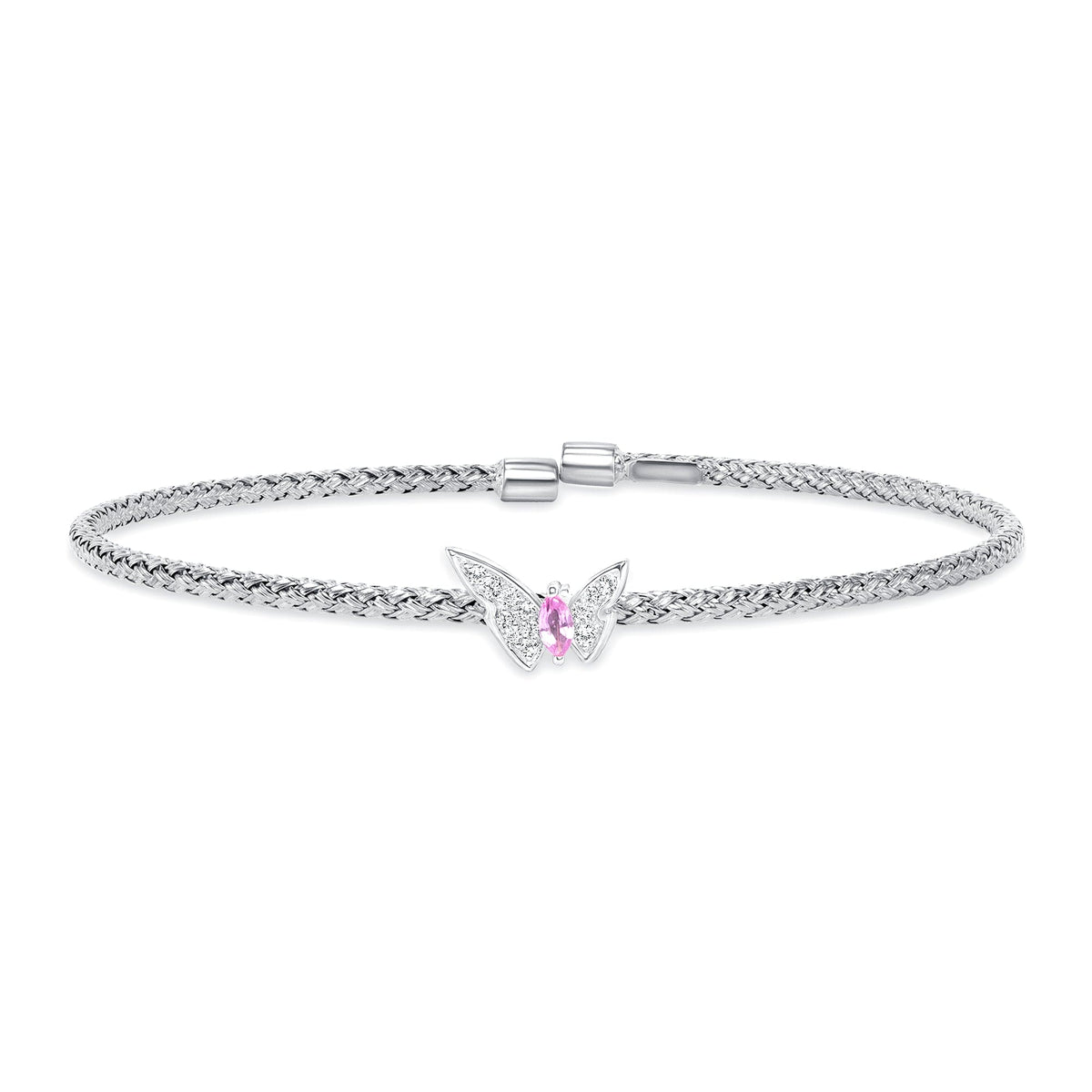 Butterfly diamond bangle