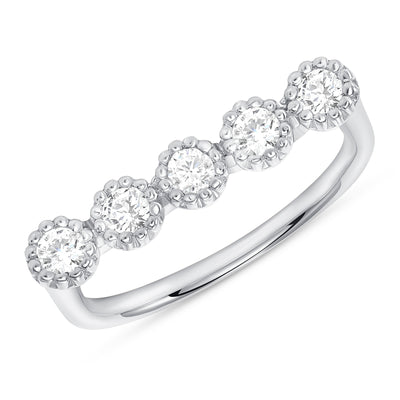 Bezel Champagne Diamond Bar Ring