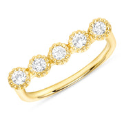 Bezel Champagne Diamond Bar Ring