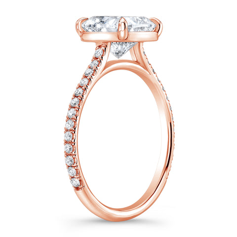 Bonjour Classic U-Pave Diamond Engagement Ring