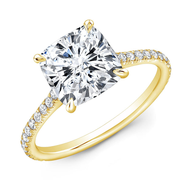  Classic U-Pave Diamond Engagement Ring yellow gold