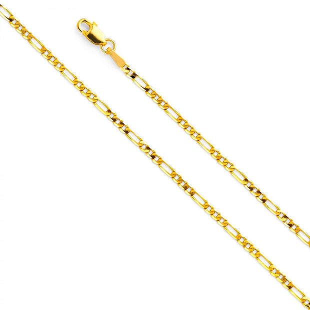 14K Yellow Gold Figaro Chain 2.5mm