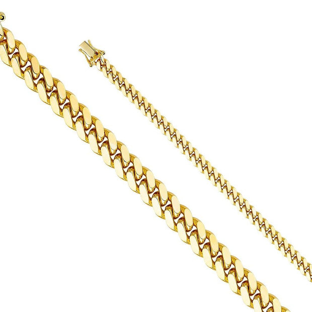 14K Yellow Gold Solid Miami Cuban Link Chain 6mm
