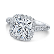 Halo + Hidden Halo Cushion Diamond Ring 