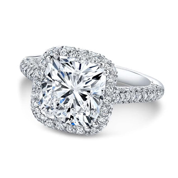 Halo + Hidden Halo Cushion Diamond Ring 