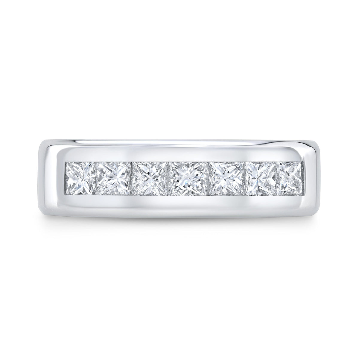 Men's diamond ring channel set front view