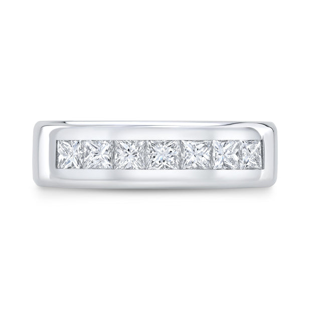 1 Carat Men's Diamond Ring Channel Set 6mm Width F-G Color Vs1 Clarity