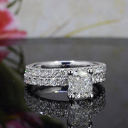 Cushion Cut Diamond Ring with Matching Band