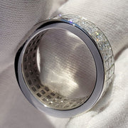 Men's Eternity Ring with Princess Cut Diamonds Side Profile