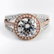 2.60 Ct Riviera Engagement Ring Diamond & Sapphire G Color SI1 GIA Certified