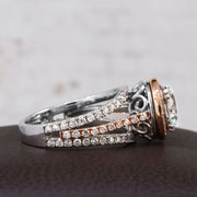 2.60 Ct Riviera Engagement Ring Diamond & Sapphire G Color SI1 GIA Certified