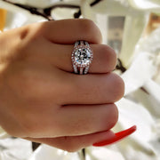2.60 Ct Riviera Engagement Ring Diamond & Sapphire G Color SI1 GIA Certified