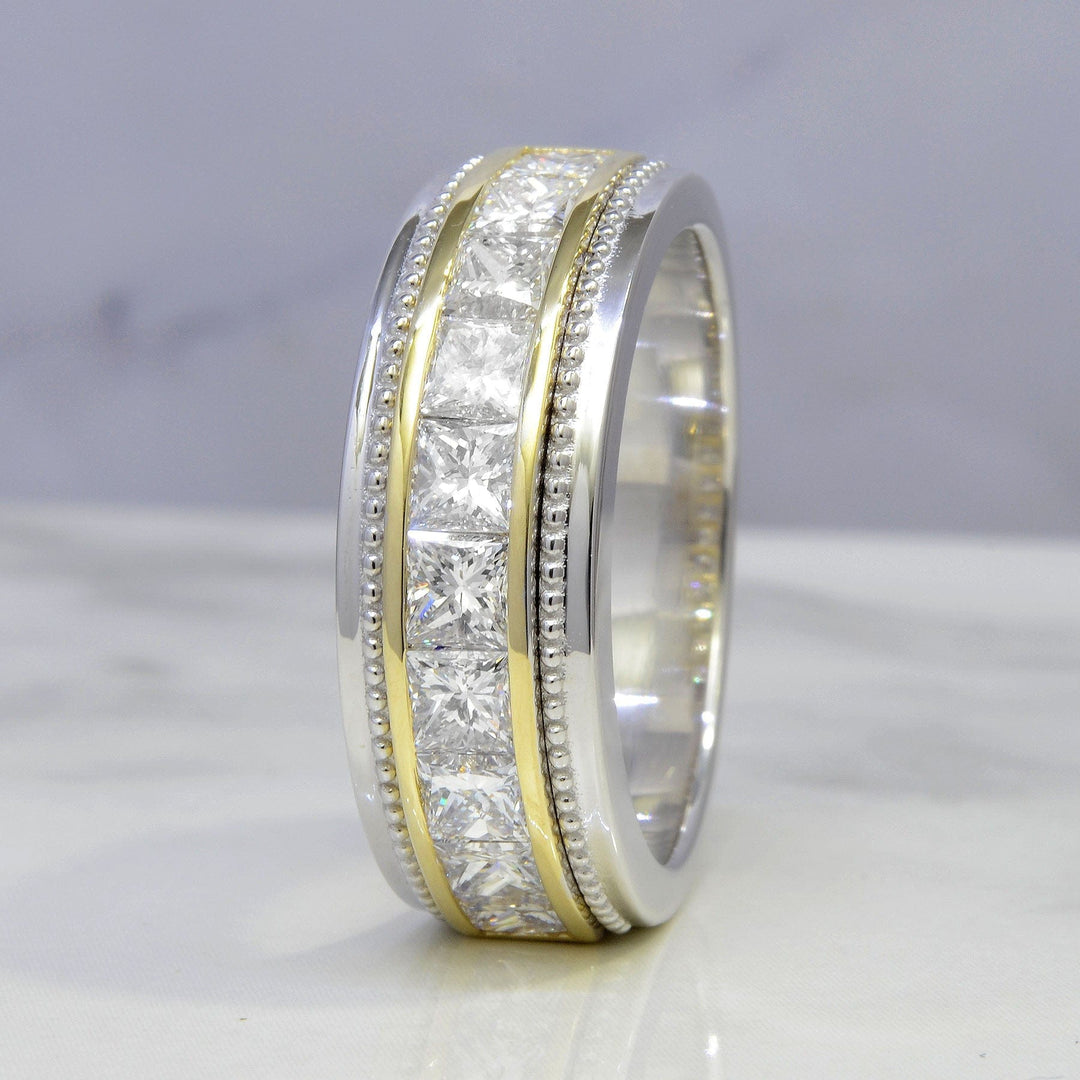 Men's Channel Set Diamond Ring Two Tone