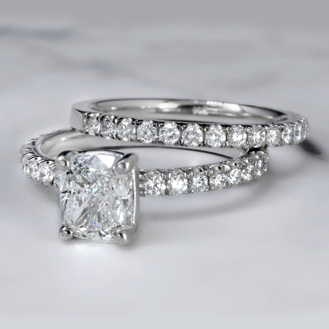 1.30 Ct. Cushion Cut Engagement Ring with Accents G Color VS2 GIA Certified