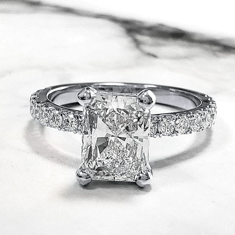 Radiant Cut Engagement Ring in White Gold