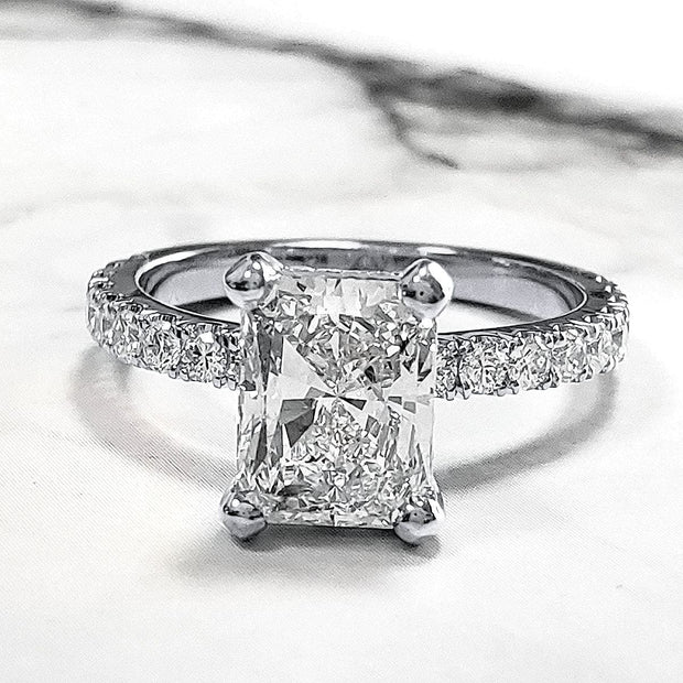 2.00 Ct. Radiant Cut Engagement Ring Set H Color VS1 GIA Certified