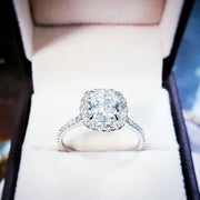 1.62 Ct. Cushion Cut Halo Engagement Ring H Color VVS2 GIA Certified
