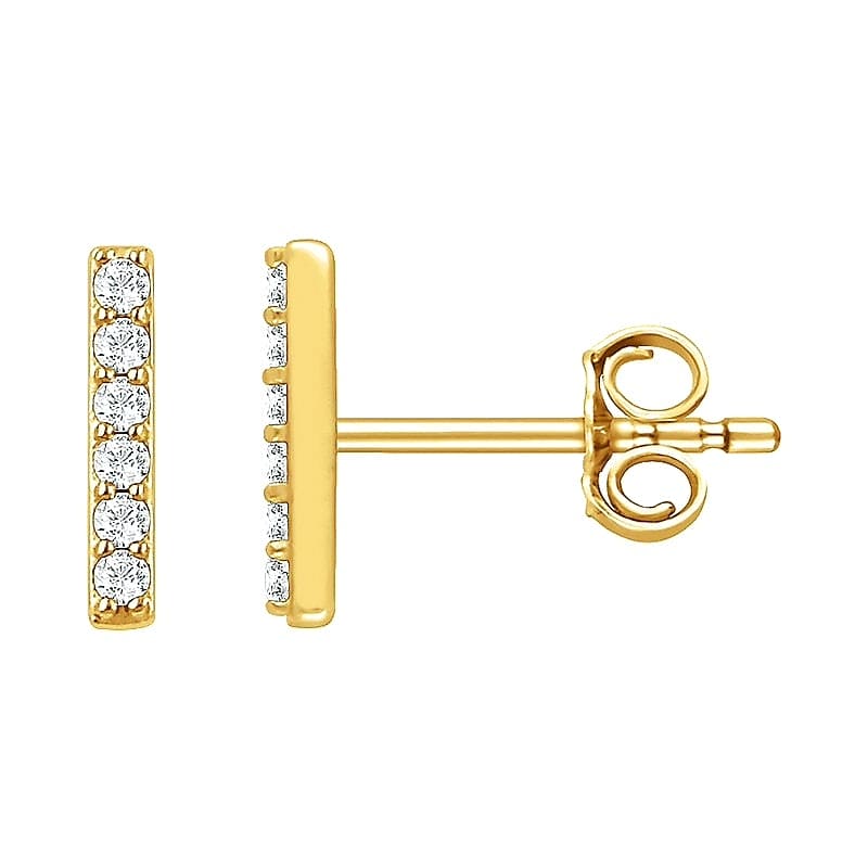 Dainty Diamond Bar Earrings