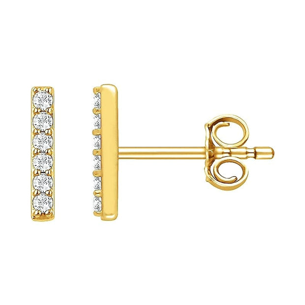 Dainty Diamond Bar Earrings