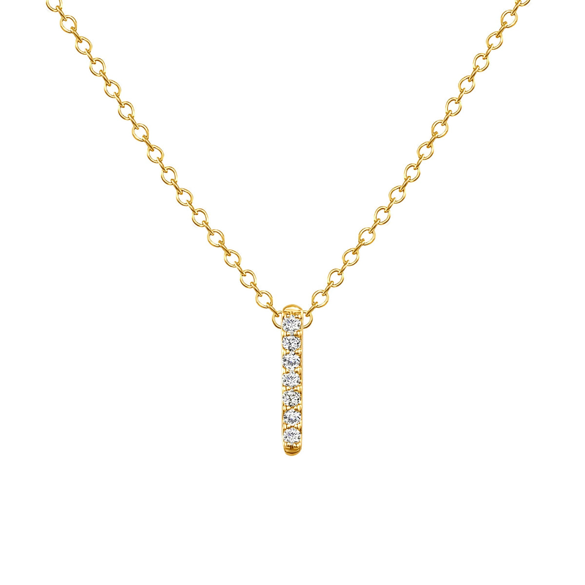 Dainty diamond bar necklace