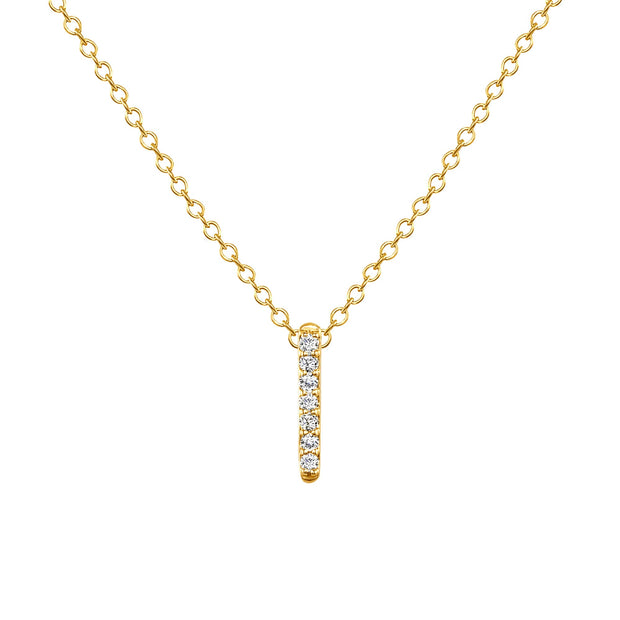 Dainty Diamond Bar Necklace