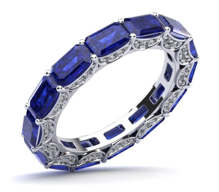 Sapphire eternity band white gold