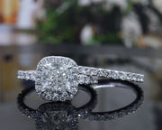 3.95 Ct. Cushion Halo Engagement Ring Eternity I Color VS1 GIA Certified