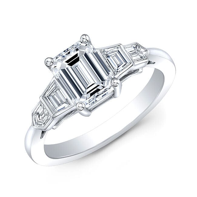 Emerald cut engagement ring
