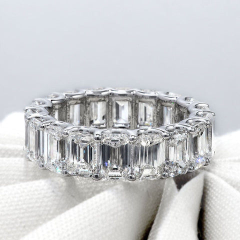 Emerald Cut Eternity Band Front View Natural 