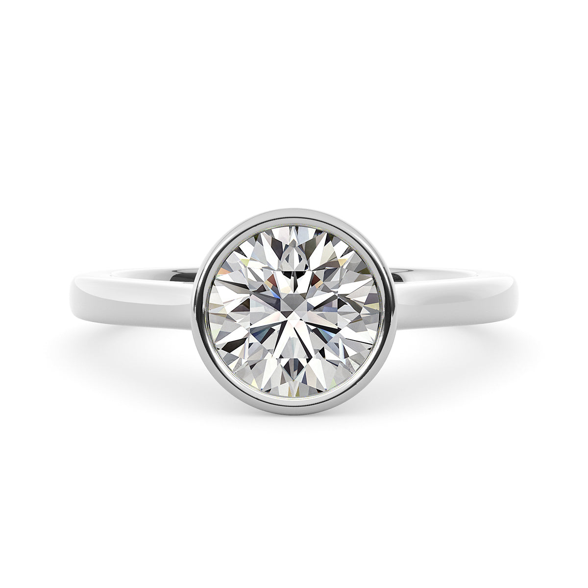Bezel solitaire engagement ring