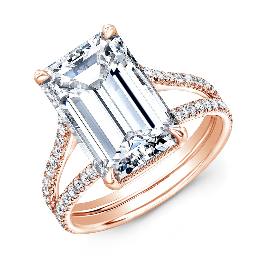 Split Shank Diamond Engagement Ring U-Pave
