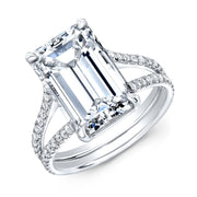 Split Shank Diamond Engagement Ring U-Pave