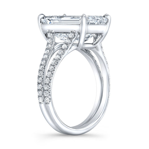 Split Shank Diamond Engagement Ring U-Pave