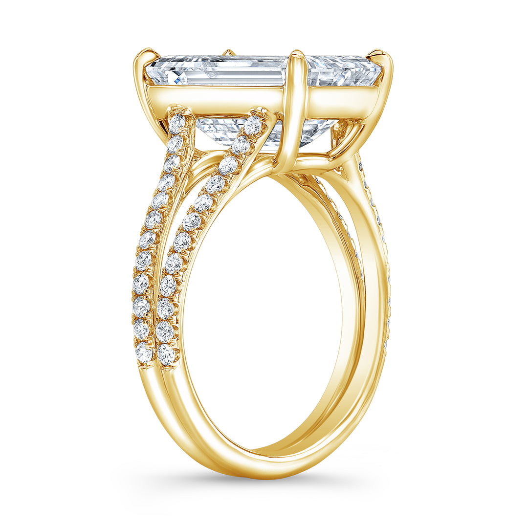 Split Shank Diamond Engagement Ring U-Pave