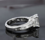 Emerald Cut & Baguette Engagement Ring Side View